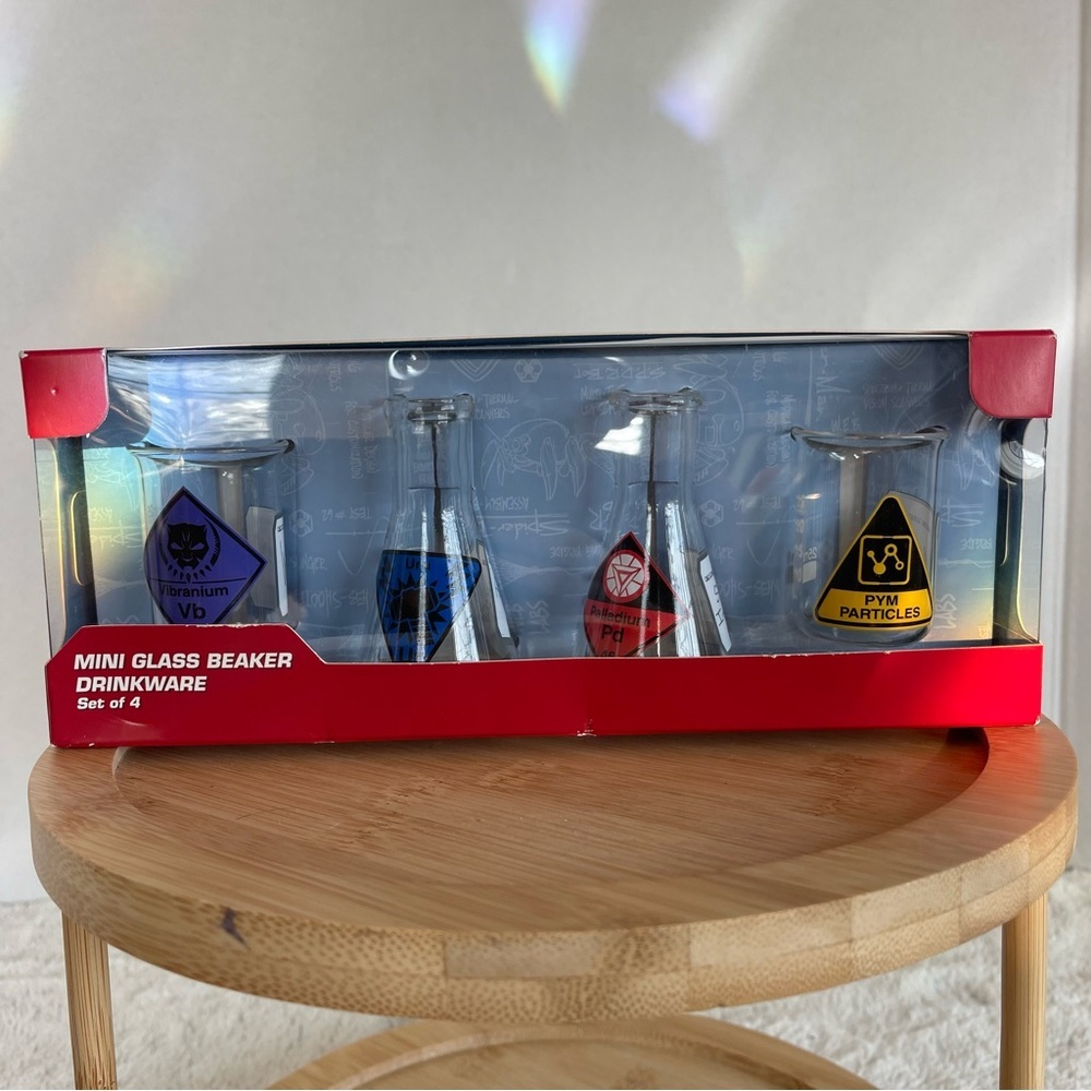 Disney Marvel Avengers Campus Mini Glass Beaker Drinkware Shot Glasses